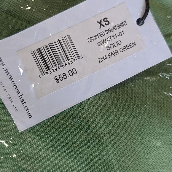 WEWOREWHAT Fair Green Cutoff Pullover XS NWT Clean Girl Aesthetic Cozy - Picture 6 of 11